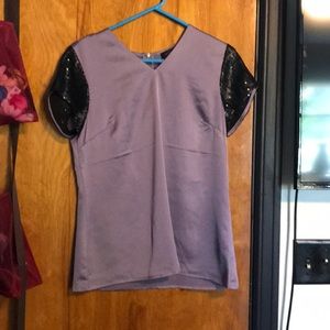 Sequin Cap-sleeve Blouse